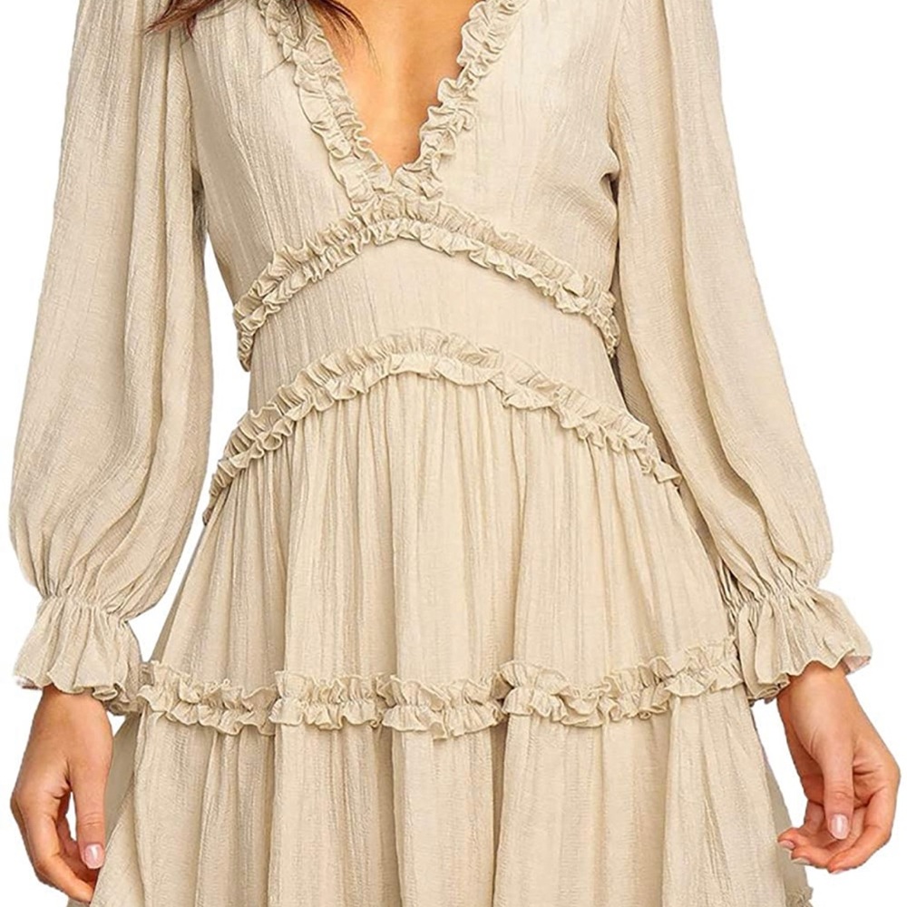 Deep V-neck Fit&Flare Dress (NWOT) Meduim